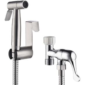 Kaimei Handheld Bidet Prayer للمرحاض - ضغط المياه القابل للتعديل ، بخاخ تنظيف متعدد الأغراض للنظافة الشخصية ، رش حفاضات ، وتنظيف المنازل - Silve