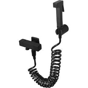 Matte Black Handheld Bidet Sprayer for Toilet, Brass Portable Cloth Diaper Sprayer Set Single Cold Water Bathroom Bidet Sprayer Kit with PVC Shower Hose for Personal Hygiene