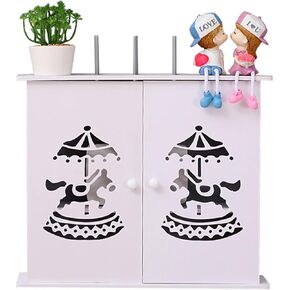 WiFi Router Storage Box,Router Shelf Wall Mount, Modern Design Wall Hanging Socket Router Organizer - No Marks Nail Installation
