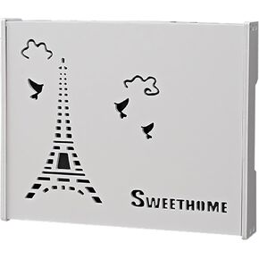 WiFi Router Storage Box,Router Shelf Wall Mount, TV Lower Plug-in Shielding Box Set-top Box Shelf Wall Modem Decorative Box for Office and Home(D,47x38x7.5cm)