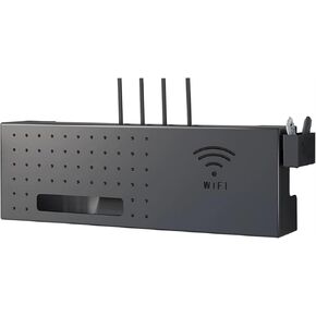 WiFi Router Storage Box,Router Shelf Wall Mount, No Assembly Required Cable Router Organizer Steel Shelf Wall Mount Bracket WiFi Storage Box Power Strip Protector Router Rack