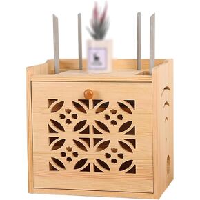 WiFi Router Storage Box,Router Shelf Wall Mount, Hide Router and Modem Storage Rack Router Cover Decorative Box for Office and Home,(C)