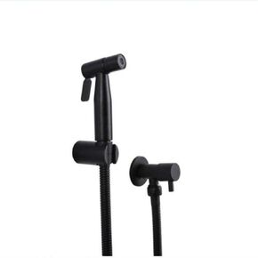 for Bathroom Toilet with Wall Mount and Toilet MountHolder - Black 304 Stainless Steel Washing and Washing Machine Hose Shower seat Four-Piece Multi-Functional Washer Nozzle Wall