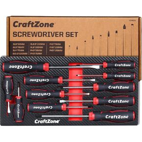 11-Piece Magnetic Screwdriver Set with EVA Tray - Professional Phillips | Flathead Screw Driver Kit for Home Electronics Repair Appliance Assembly & DIY Projects
