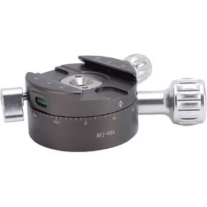 Camera Panoramic Panning Base, 360° Rotation Panoramic Clamp with Spirit Level, Arca Clamp and a 3/8 Thread, fit for Tripod Monopod