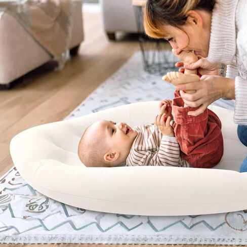 Baby Lounger for Newborn: Skin-Friendly & Breathable for 0-12 Months Infant Tummy Time & Playtime - Portable & Lightweight for New Parents Home Use & Travel in Saudi Arabia