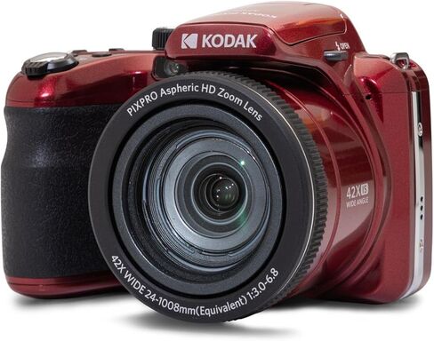 Kodak Pixpro AZ425 Astro Zoom 20mp الكاميرا الرقمية الكاملة عالية الدقة ، حمراء ، حزمة مع بطاقة ذاكرة 32 جيجابايت وحقيبة الكاميرا in Kuwait