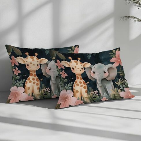3pcs cartoon Giraffe Elephant Cover Cover Cover California King Bedding Sets ، Army Green Comforter Cover ، اثنين in Kuwait