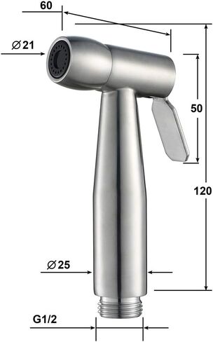ToiletSprayer Stainless Steel Portable Shower Sprayer Head Suit for Bathroom Cloth Diaper Pet Washer and Personal Hygiene,B(A) in Saudi Arabia