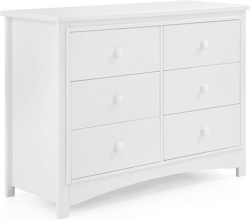 Delta Children Perry 6 Drawer Dresser - Greenguard Gold Certified ، Bianca White in Kuwait