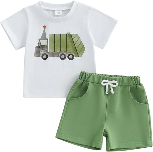 Douhoow Toddler Boy Outfits Farm Animals Truck Truct in Kuwait