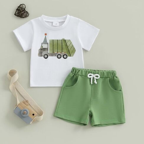 Douhoow Toddler Boy Outfits Farm Animals Truck Truct in Kuwait