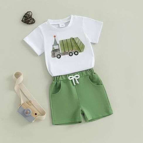 Douhoow Toddler Boy Outfits Farm Animals Truck Truct in Kuwait