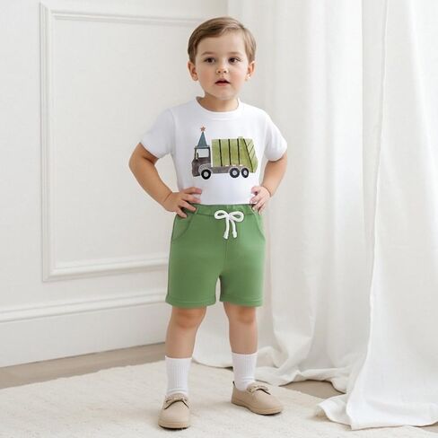 Douhoow Toddler Boy Outfits Farm Animals Truck Truct in Kuwait
