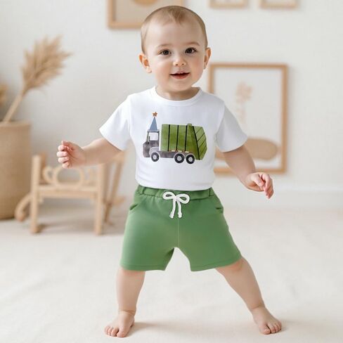 Douhoow Toddler Boy Outfits Farm Animals Truck Truct in Kuwait