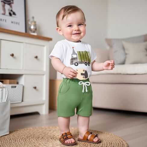 Douhoow Toddler Boy Outfits Farm Animals Truck Truct in Kuwait