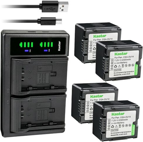 Kastar CGA-DU14 LTD2 USB Battery Charger Compatible with Panasonic VDR-D400, VDR-M30, VDR-M50, VDR-M53, VDR-M55, VDR-M70, VDR-M75, VDR-M95, NV-GS10, NV-GS17, NV-GS21, NV-GS22 Camera in Saudi Arabia
