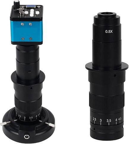 LIAMOS 1-180X Adjustable Magnification Zoom C Mount Lens Zoom Glass Lens 150X Digital Industry Video Monocular Microscope Camera Lens,High Reliability(150X-50mm) in Saudi Arabia