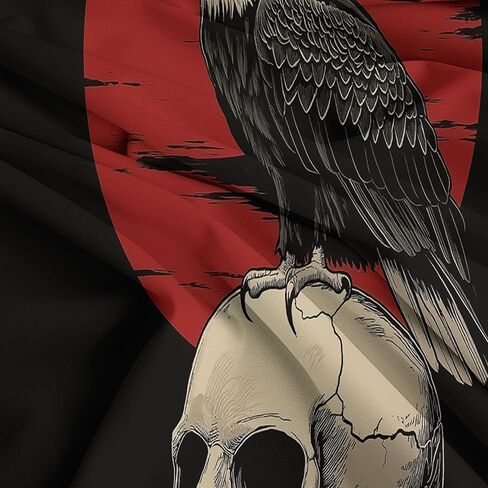 Black Reversible Duvet Cover Toddler, Skull Eagle Comforter Cover, 2 Pieces Super Soft Bedding Set 40 X 60 Inches, with Zipper Closure & 1 Pillow Shams 20 X 30 Inches in Saudi Arabia