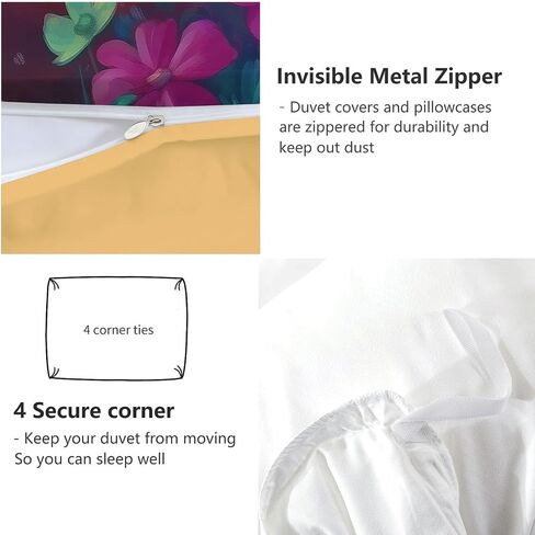 Toddler Duvet Cover 40 X 60 Inches - Cartoon Fox, Brushed Microfiber Reversible Comforter Cover, 2 Pieces Soft & Breathable Yellow Bedding Set with 1 Pillow Shams 20 X 30 Inches in Kuwait