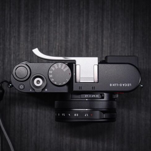 قبضة الإبهام المعدني لكاميرا Leica D-Lux8 Dlux8 ، قبضة راحة الإبهام الحذاء الساخن ， نمطًا حصريًا مضادًا للانزلاق ، يعزز إحساس قبضة الكاميرا (الفضة) in Kuwait