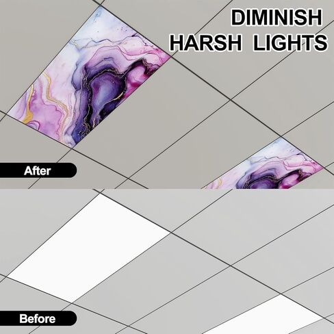 6 Pack Fluorescent Light Covers for Ceiling Lights Nursery seamless rainbows planets clouds cute baby shower elements Magnetic Light Filters Diffuser Shade for Classroom Home Office School in Saudi Arabia