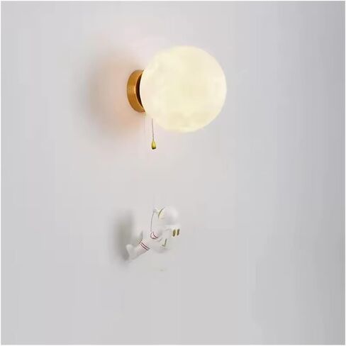 Space Astronaut Wall Lamps Lampshade Imitate The Moon Bedroom Children Lights Modern Creatiive Decor Lustres(Pull Switch,D15cm) in Saudi Arabia
