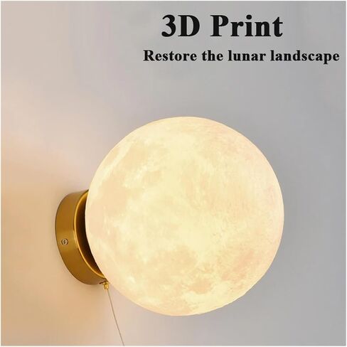 Space Astronaut Wall Lamps Lampshade Imitate The Moon Bedroom Children Lights Modern Creatiive Decor Lustres(Pull Switch,D15cm) in Saudi Arabia