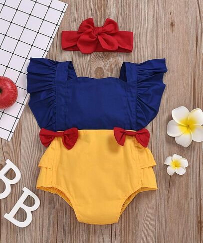 One opening Newborn Baby Girl Princess Ruffles Bodysuits Rompers Backless Patchwork Baby Girl Summer Clothes+Headband in Saudi Arabia