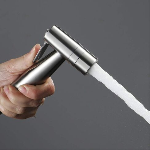 Handheld Bidet Sprayer Head Stainless Steel Portable Toilet Bidet Shower Head Brushed Bathroom Shower Bidet Tap for Toilet Cleaning, Pet Bath, Personal Hygiene,B(A) in Saudi Arabia