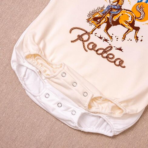 My First Rodeo Baby Boy Outfit, Western Cowboy 2-Pack Romper Set, Long Sleeve Bodysuit for Outfit Boys in Kuwait