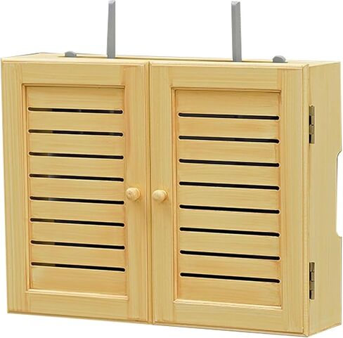 WiFi Router Storage Box,Router Shelf Wall Mount, Double Door WiFi Router Shelf TV Set-Top Storage Box for DVD Players Game Consoles WiFi Router Shelf for Wall Decorative(B,52x9.5x38cm) in Kuwait