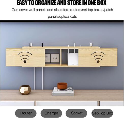 مربع تخزين WiFi Router ، جدار الجرف على جهاز التوجيه ، عائم WiFi Router Shelf TV Set Top Rack Wall Wall Office Office TV Box Top-Top Top Top Top Top Top Top Top for DVD Playerves (C ، 30cm) in Saudi Arabia