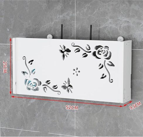 WiFi Router Storage Box,Router Shelf Wall Mount, Wireless Set-Top Box Hanging Floating Shelf w/Cable Management Trough for Home TV Cabinet Living Room Wall Router Shelf in Saudi Arabia