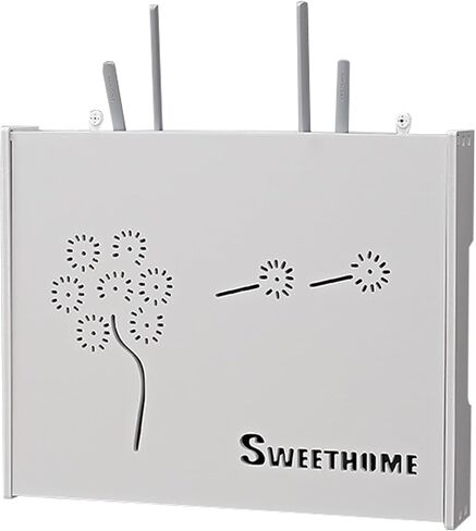 مربع تخزين WiFi Router ، جدار الجرف الجرف ، تلفزيون Lower Plug-in Box Set-Top Box Wall مربع مزخرف للمكتب والمنزل (D ، 47x38x7.5cm) in Saudi Arabia