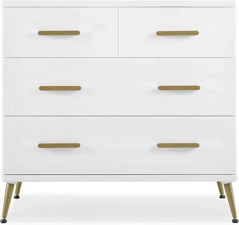Delta Children Sloane 4 Drawer Dresser with Changing Top, Bianca White w/Melted Bronze in Saudi Arabia