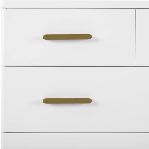 Delta Children Sloane 4 Drawer Dresser with Changing Top, Bianca White w/Melted Bronze in Saudi Arabia