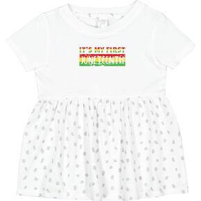 inktastic It's My First Juneteenth Red, Yellow, and Green Infant Dress