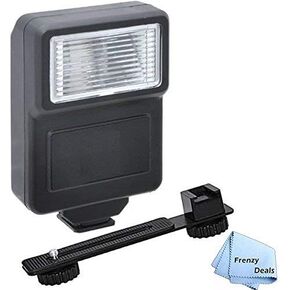 Digital Slave Flash with Bracket for Canon, Nikon, Sony,Panasonic, Samsung, Fujifilm, Olympus, Pentax, and Other DSLR Cameras, Includes Metal Hot Shoe Flash Bracket