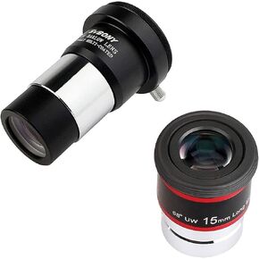 SVBONY 2X Barlow Lens 1.25 inch Double Bundle with 15mm Telescope Eyepiece 1.25 inches Eyepiece 68 Degree Ultra Wide Angle Telescope Accessory