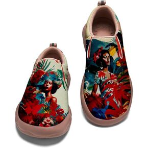 Onehorse Women's Loafers Painted Travel Shoes - Comfortable Slip Ons Walking Lightweight Casual Fashion Sneakers