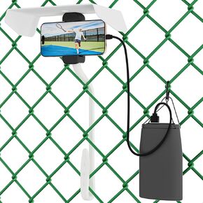 Cell Phone Fence Mount with Shade, Mounting Kit for Gamechanger for iPhone, Keep Phone from Overheating During Recording Baseball,Softball and Tennis Games in Summer