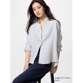 Uniqlo Premium Linen Shirt | Striped
