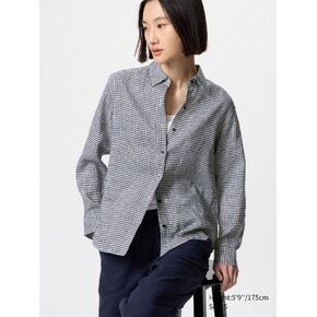 uniqlo قميص الكتان الممتاز | القماش القطني