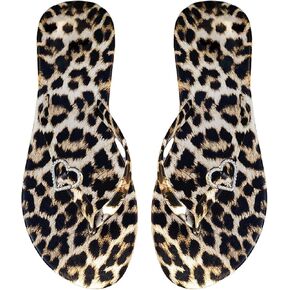 GORGLITTER Women's Leopard Cheetah Flip Flops Open Toe Thong Dressy Summer Sandals