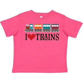 inktastic I Love Trains Toddler T-Shirt