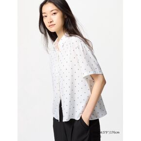 Uniqlo Rayon Blouse | Short Sleeve | Printed