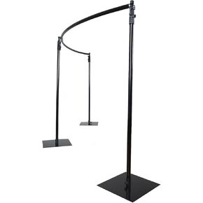 Tableclothsfactory 11 Ft. Heavy Duty Metal Curved Curtain Backdrop Stand Wedding Stage Decoration Backdrop Stand-8 Piece Set