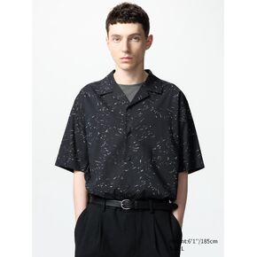Uniqlo Open Collar Short Sleeve Shirt | Printed