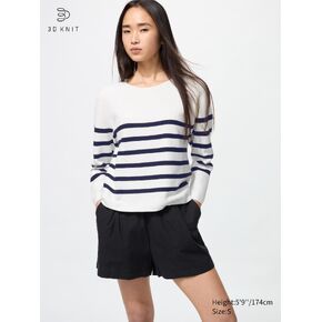 Uniqlo 3D Knit Cotton Sweater | Striped